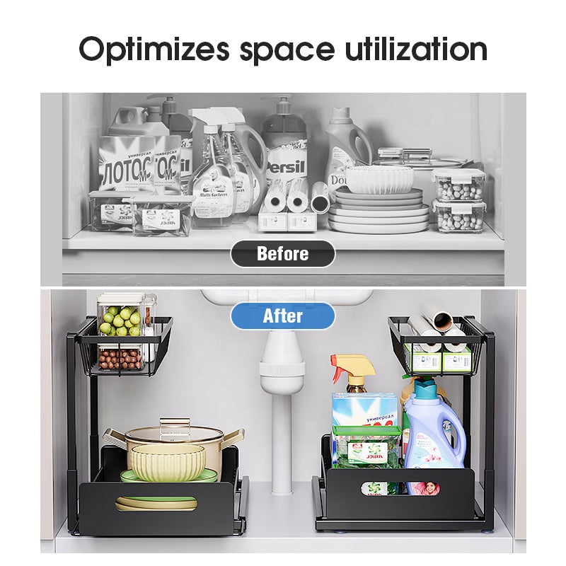 The Nuvelo Clean System under-sink organizer detail