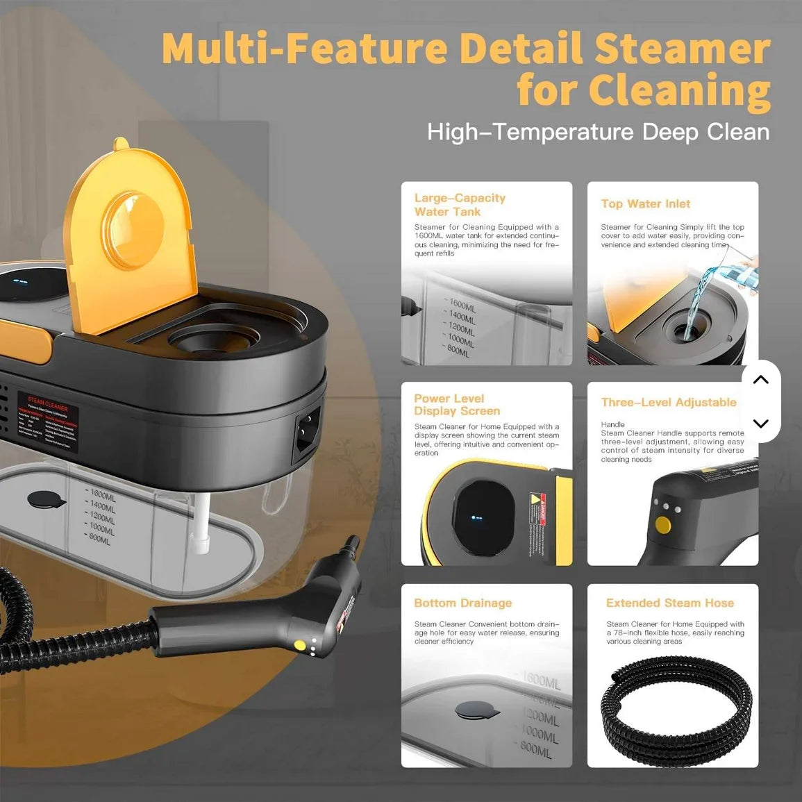 The Nuvelo Clean System steam cleaner detail