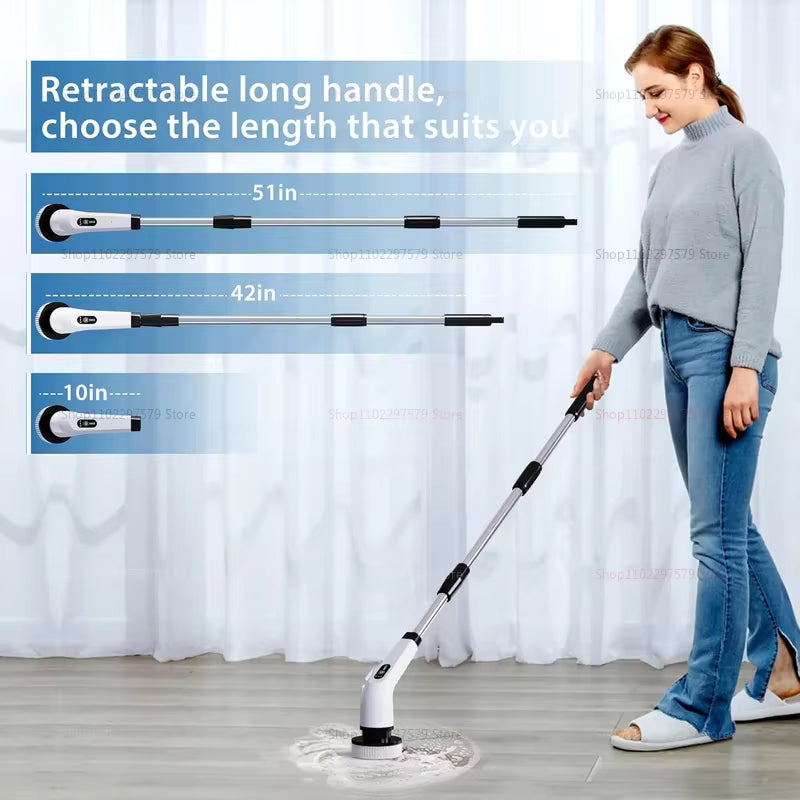 Nuvelo Cordless Electric Spin Scrubber cleaning shower wall tile