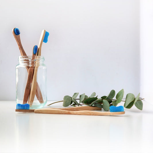 Nuvelo UV-C Toothbrush Sanitizer & Holder in a bathroom setting