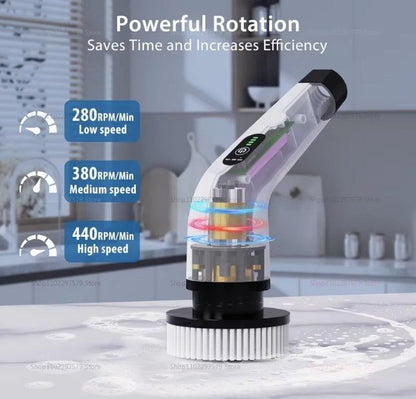 Nuvelo Cordless Electric Spin Scrubber rotating brush head detail